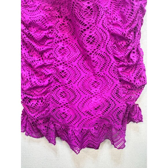 BECCA By Rebecca Virtue Halter One Piece Swimsuit Plus Size 1X Purple Chic Beach - Picture 6 of 12